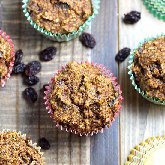 Gluten Free Pumpkin Raisin Muffins