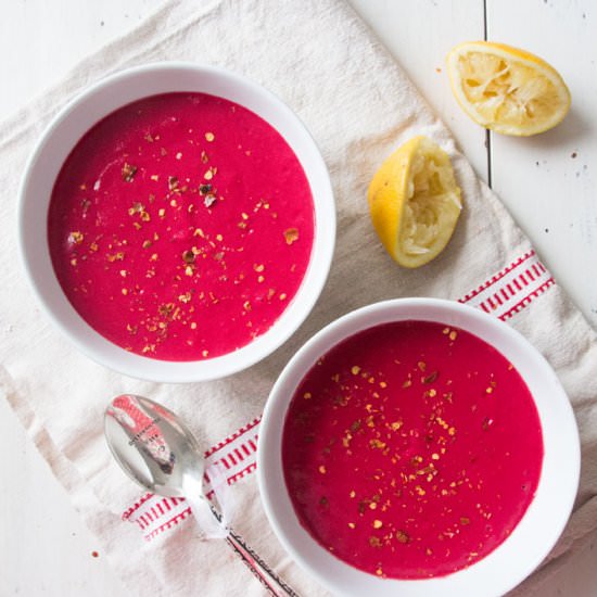 Roasted Beet and Potato Soup