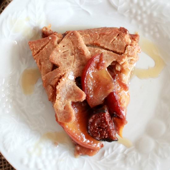 Peach & Plum Galette with Brie
