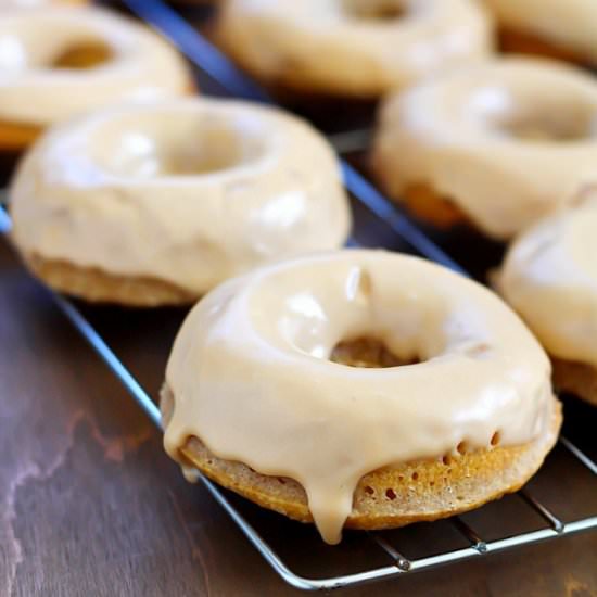 Baked Apple Donuts with Maple Glaze