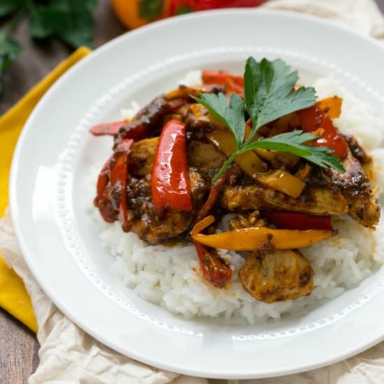 Easy Chicken Fajita Rice Bowls