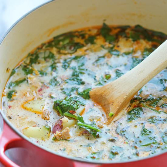 Sausage, Potato and Spinach Soup
