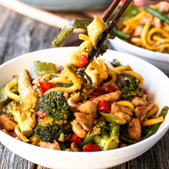 Simple Chicken Noodle Stir Fry