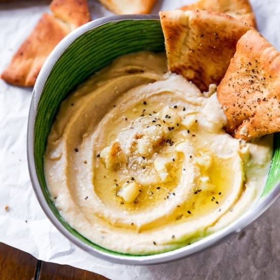 Roasted Garlic Parmesan Hummus