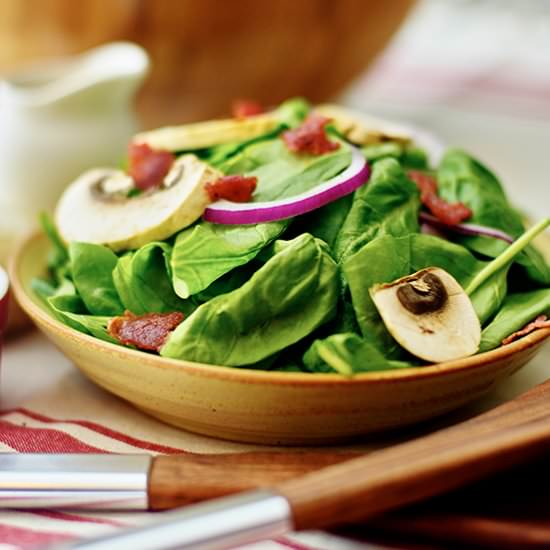 Warm Bacon Spinach Salad