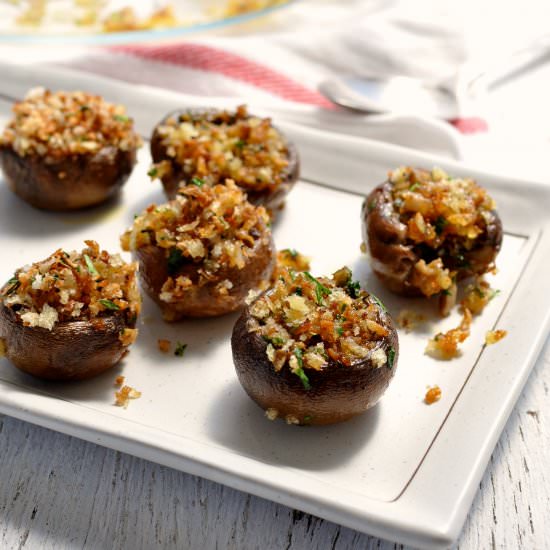 Panko Herb Stuffed Mushrooms