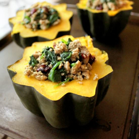 Acorn Squash Stuffed Turkey Bowls