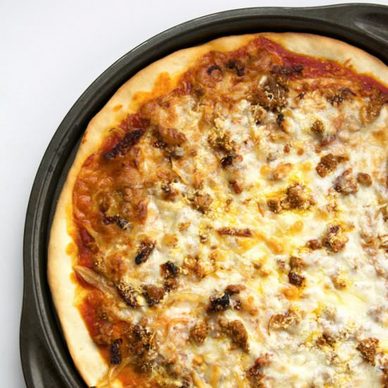 Caramelized Onion Chorizo Pizza