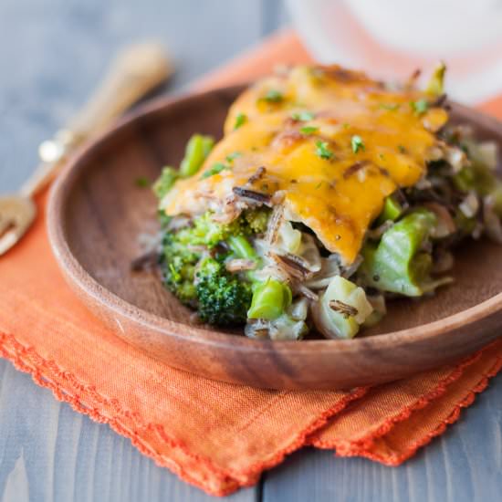 Broccoli-Cheddar-Rice Bake