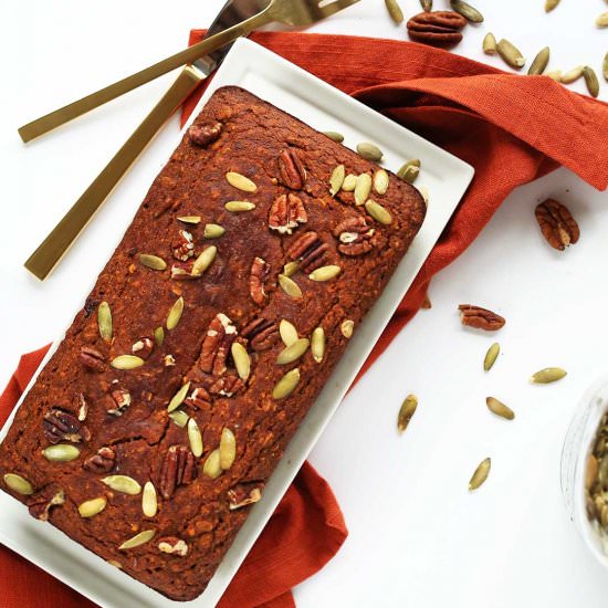 Vegan Gluten Free Pumpkin Bread