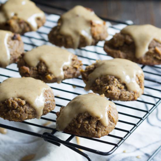 Healthy pumpkin cookies with glaze