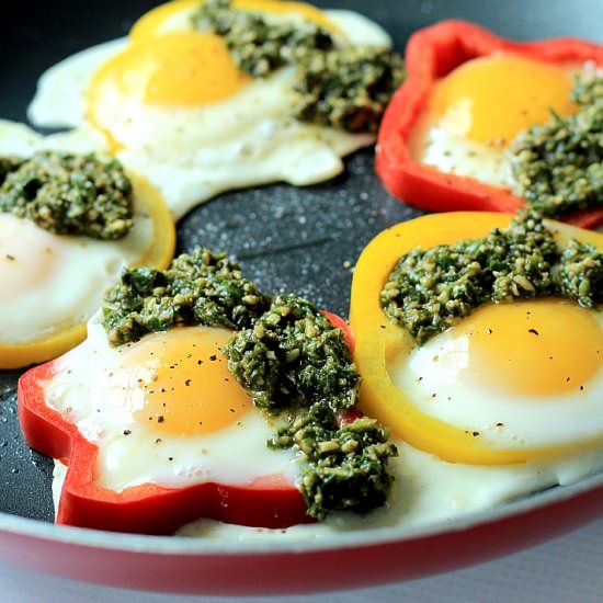 Egg in a Hole with Basil Pesto