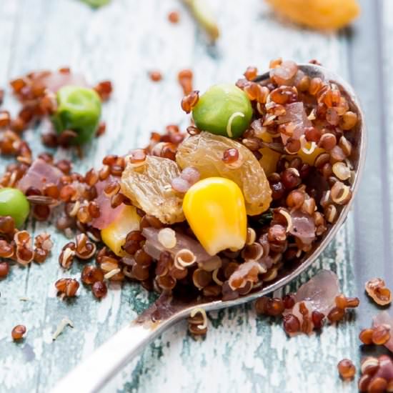 Quinoa with Peas, Raisins & Corn