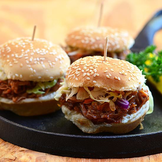 Root Beer Pulled Pork Sliders