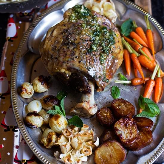 Roast Leg of Lamb & Mint Pesto