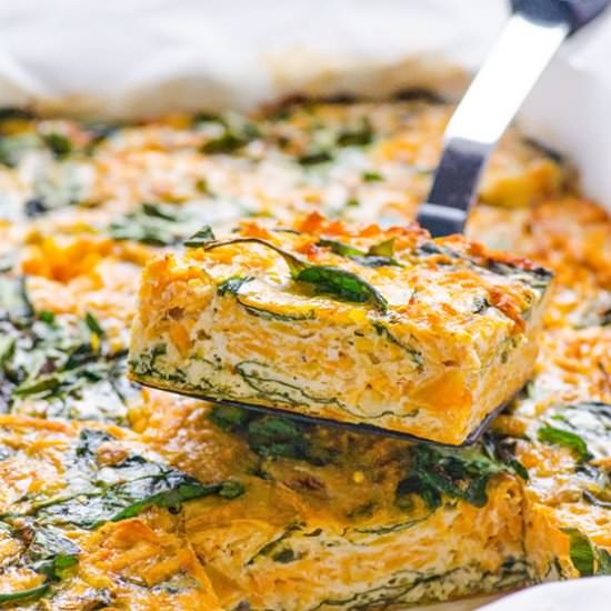 Taco Sweet Potato Spinach Egg Bake