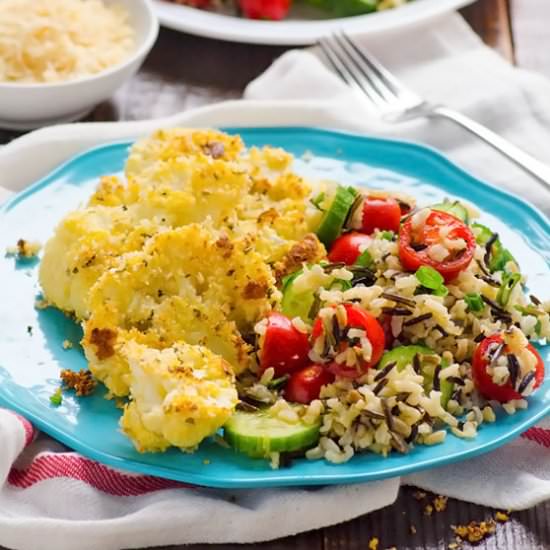 Baked Cauliflower Parmesan Steaks