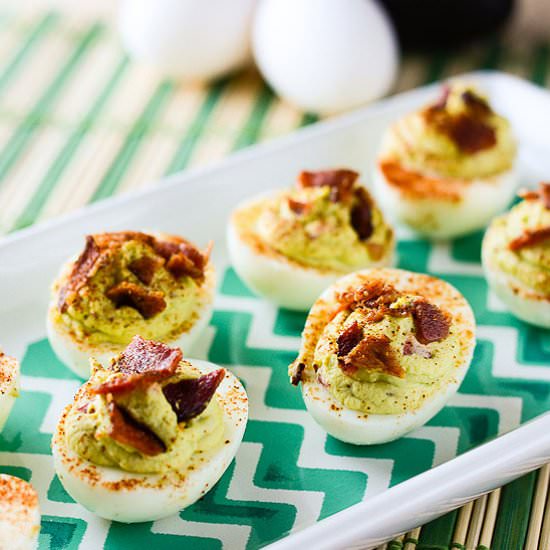 Bacon Guacamole Deviled Eggs