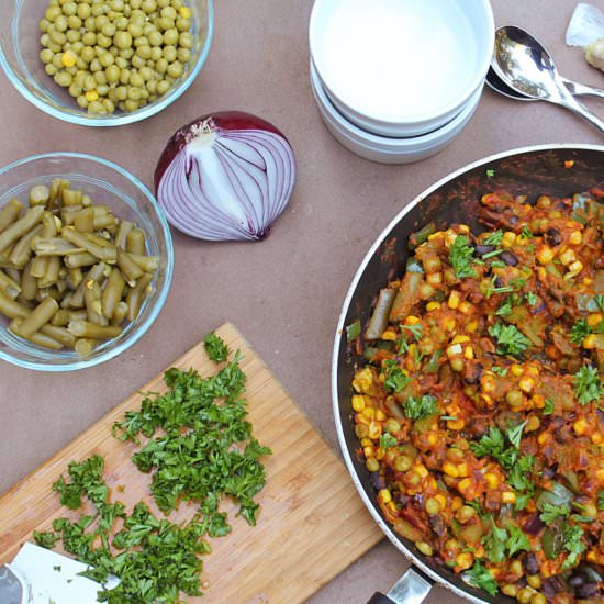 VEGETABLE STEW/WARM SALAD IN 10 MIN