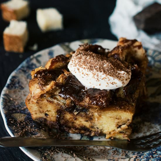 Chocolate Challah Bread Pudding