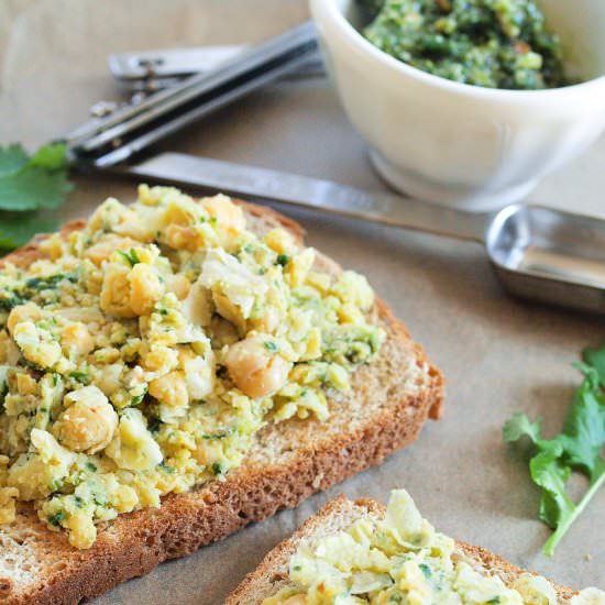 Smashed Chickpea Salad on Toast