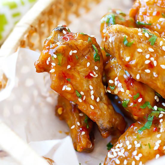 Crispy Baked Orange Chicken Wings