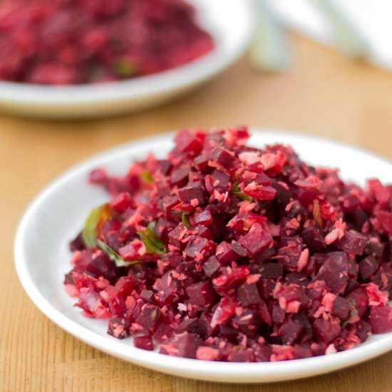 Vegan Beetroot Poriyal (Stir fry)
