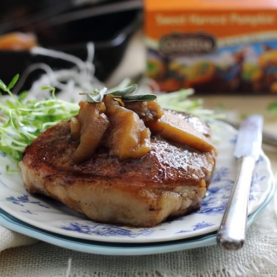 Tea Glazed Pork Chops & Apples