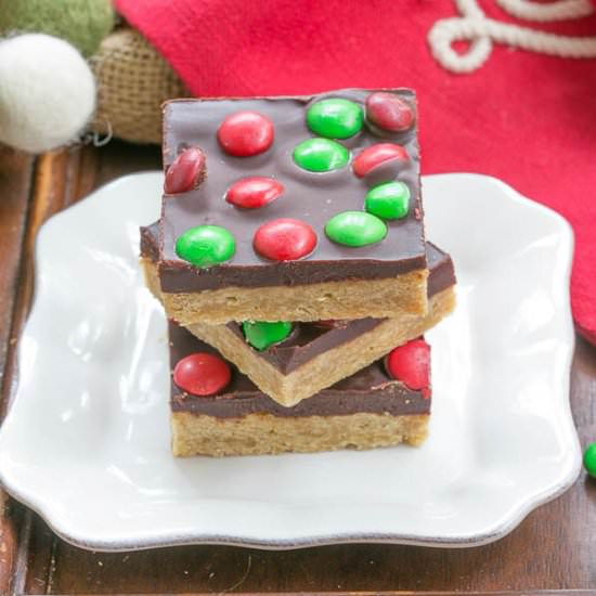 Candy Topped Toffee Squares