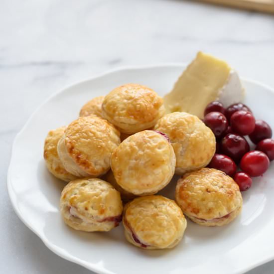 Cranberry Brie Puff Pastry Bites
