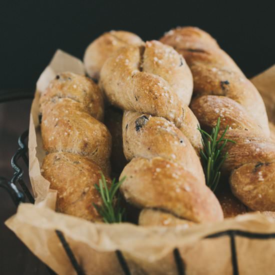 Olive Rosemary Breadstick Twists