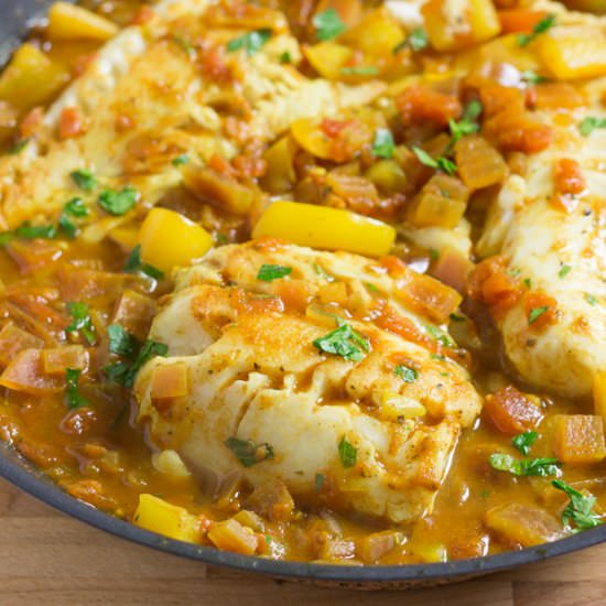 Cod with Moroccan Tomato Sauce