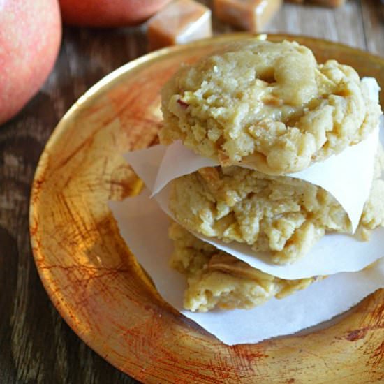 Caramel Stuffed Apple Cookies
