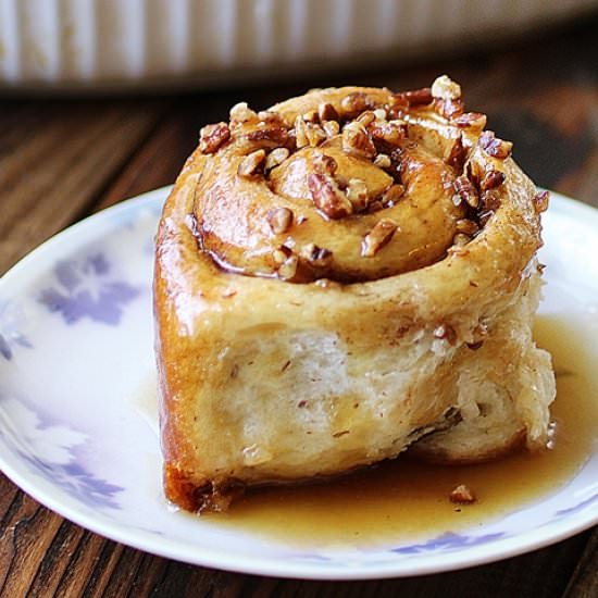 Pecan Sticky Rolls w/ Bourbon Glaze