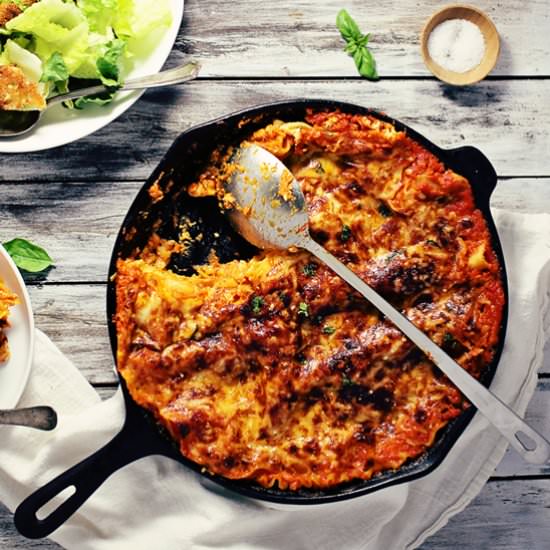 Three Cheese Skillet Lasagna