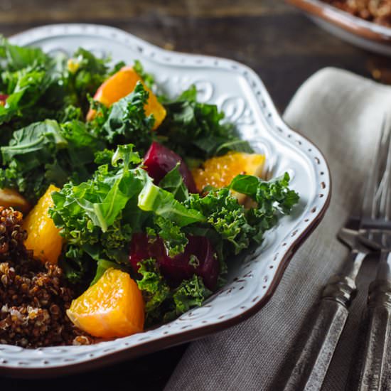 Easy Beet, Orange and Kale Salad