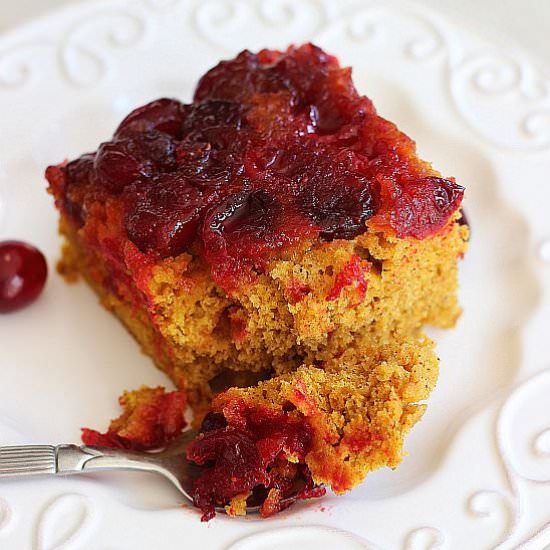 Pumpkin Cranberry Upside Down Cake