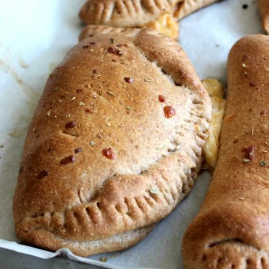 Veggie and Sausage Calzones