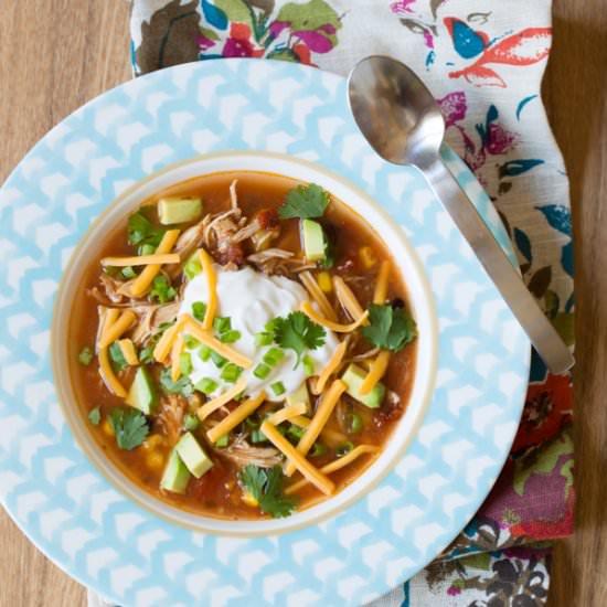 Slow Cooker Chicken Enchilada Soup