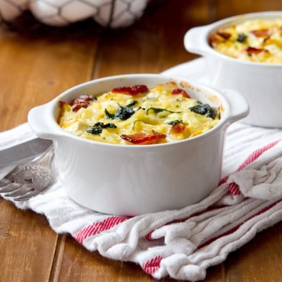 Baked Orzo with Bacon and Spinach