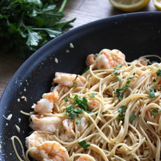 30 Minute Light Shrimp Scampi