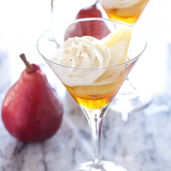 Amaretto Maple Poached Pears
