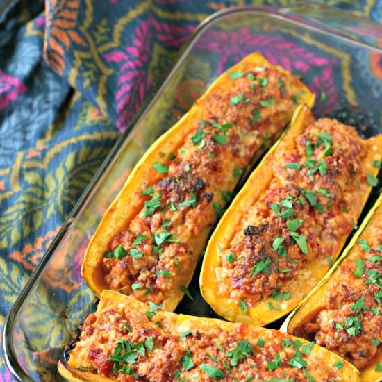 Cheesy Stuffed Delicata Squash