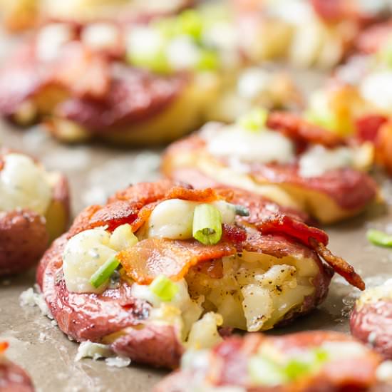 Smashed Potatoes Blue Cheese Bacon