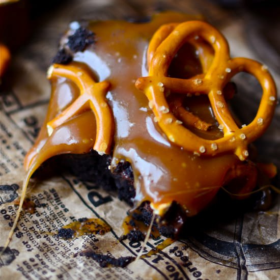 Salted Caramel Pretzel Brownies