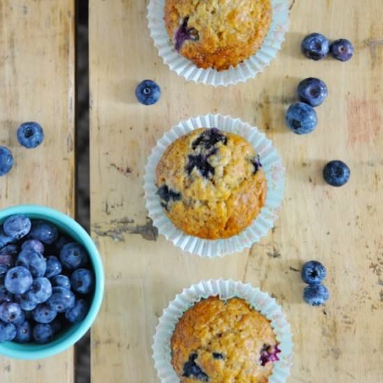 Healthy Blueberry Banana Muffins