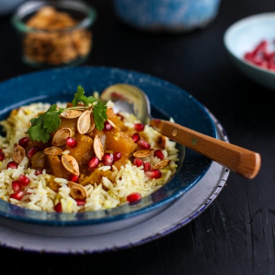 Curried Pumpkin, Cinnamon Rice