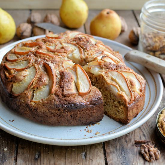 Pear, Walnut & Brown Sugar Cake