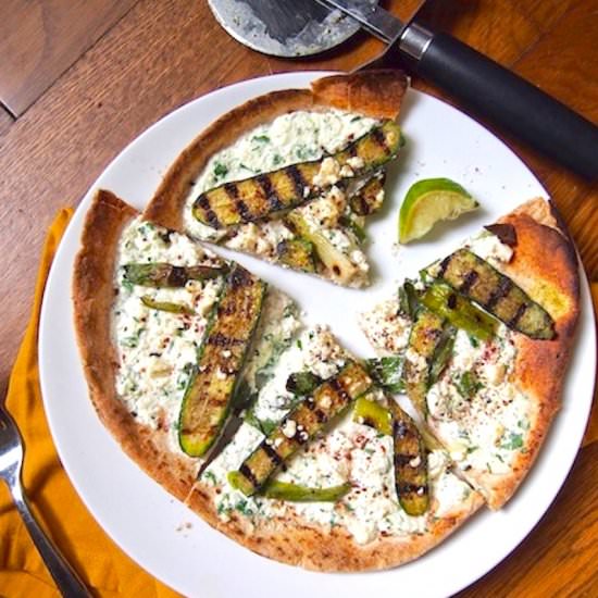 Grilled Zucchini & Ricotta PIzza