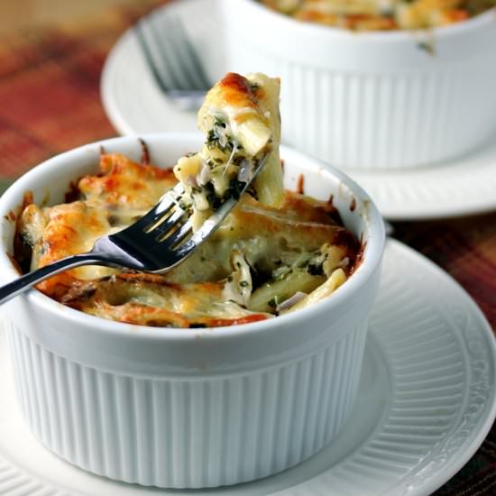 Cheesy Baked Mushroom Penne